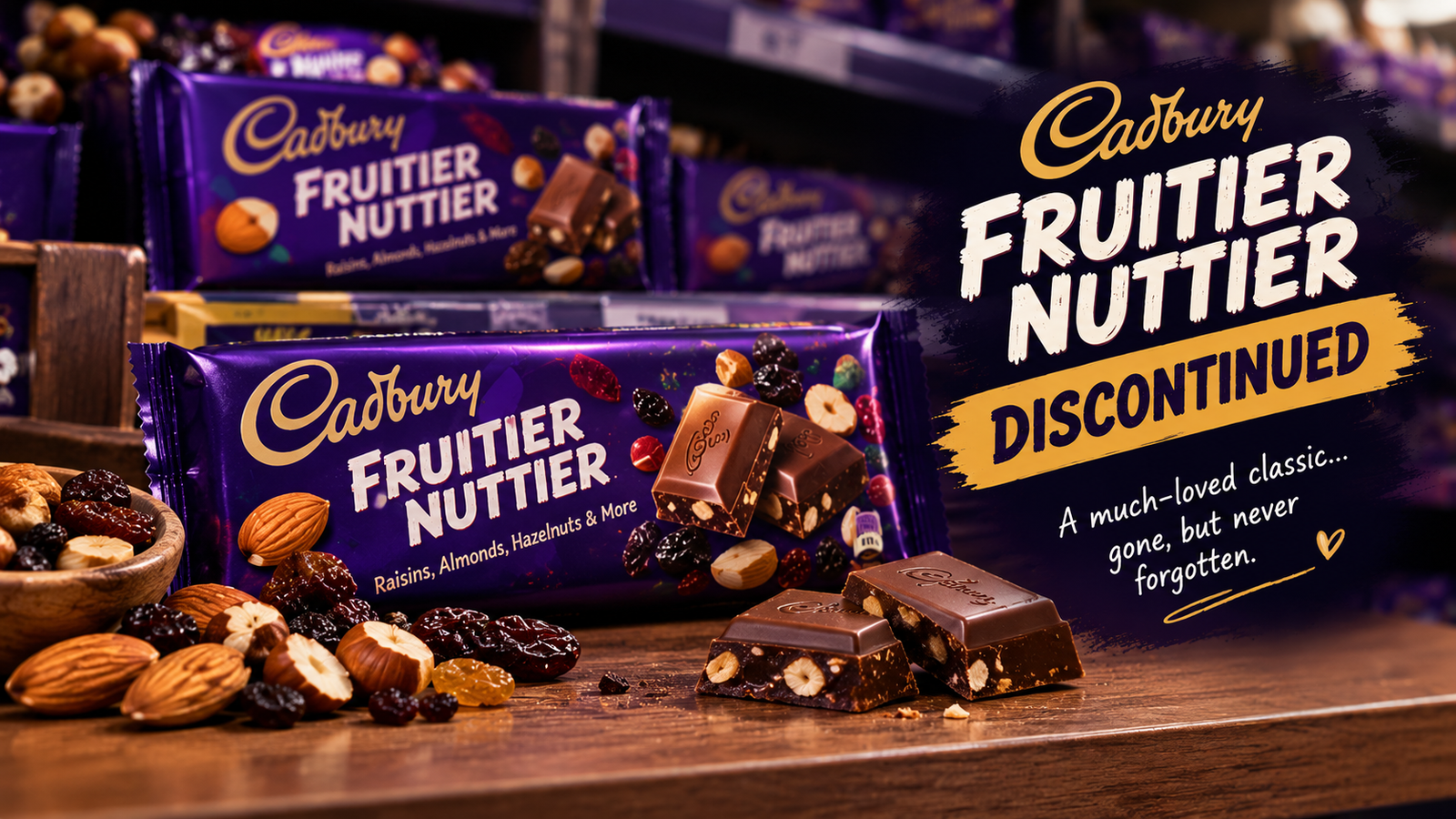 Cadbury Fruitier Nuttier Discontinued