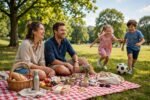 outing - family picnic outing in a sunny park