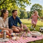 outing - family picnic outing in a sunny park