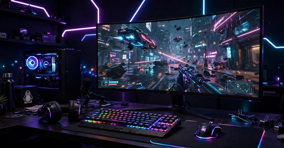 tech hacks pblinuxgaming - Linux gaming setup with RGB keyboard and mouse