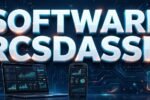 software rcsdassk - bold 3D keyword text on dark tech background with laptop and dashboard